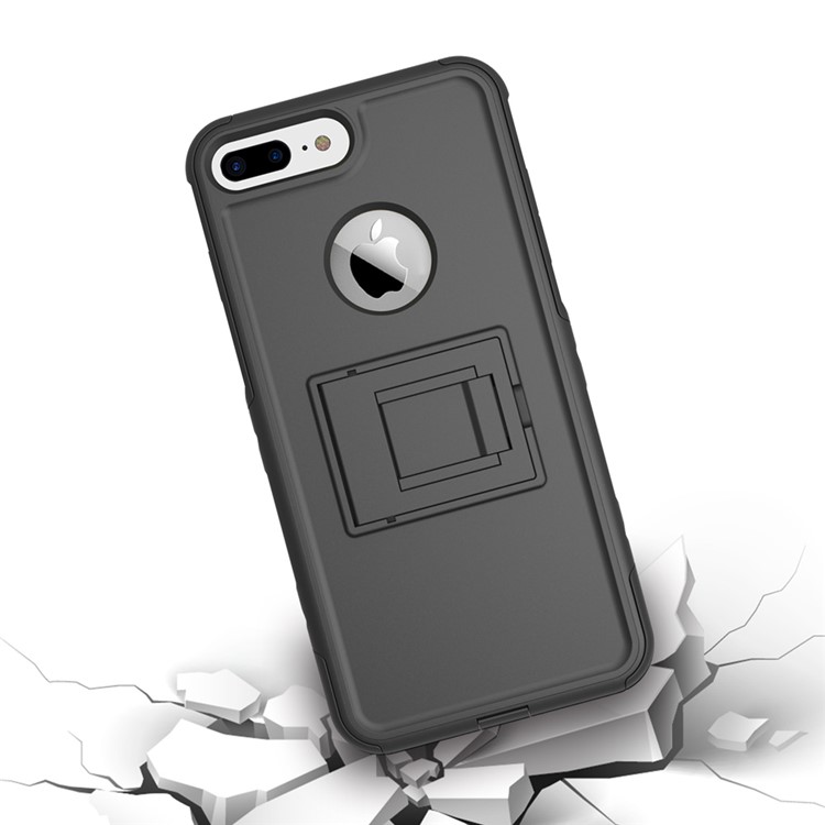 Shockproof Hybrid Cell Phone Case with Kickstand for iPhone 7 Plus (TPU + PC) - Black-5