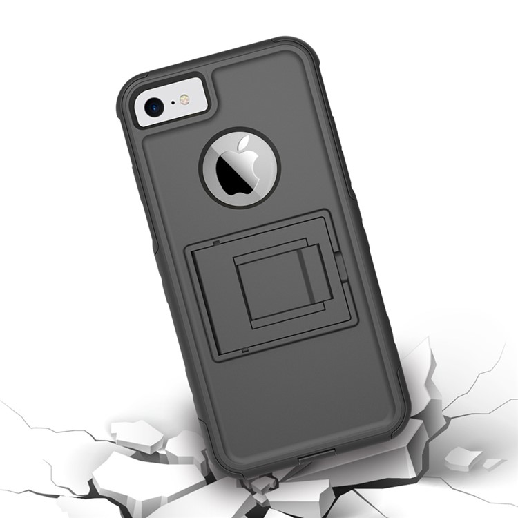 Shockproof Hybrid Cell Phone Case with Kickstand for iPhone 7 4.7 inch (TPU + PC) - Black-4