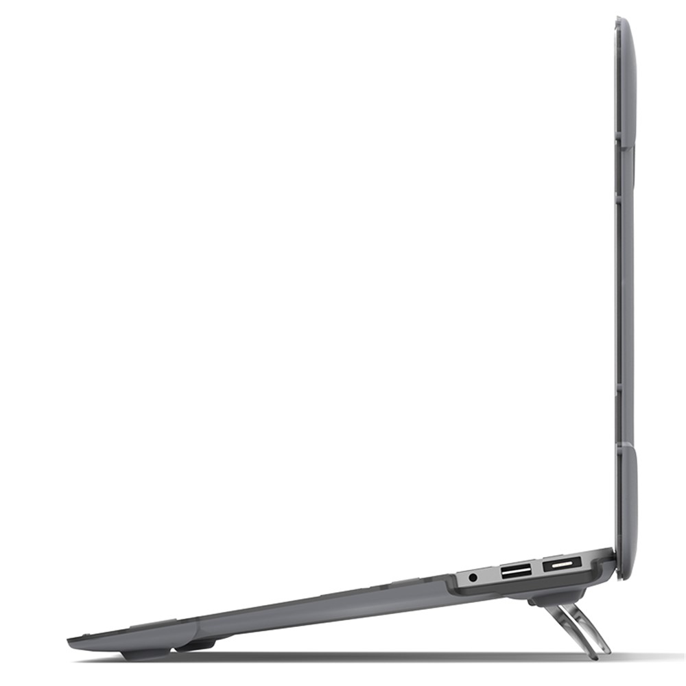 Kickstand See-through Full Protection PC TPU Laptop Case for Macbook Air 13.3 Inch - Grey-11