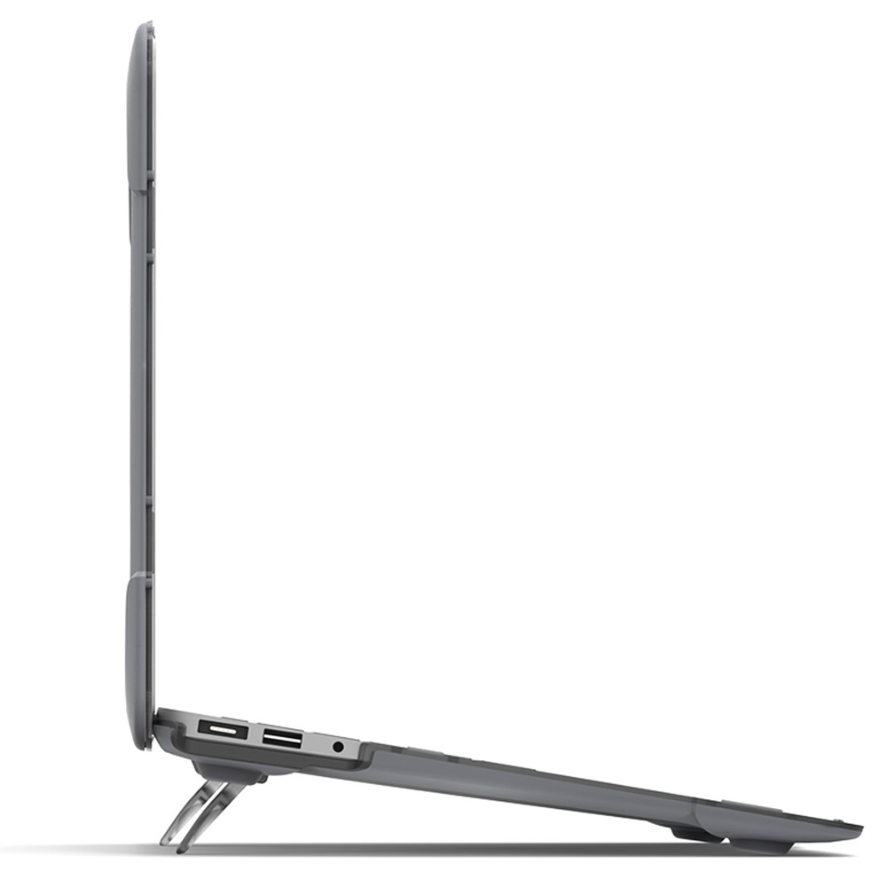 Kickstand See-through Full Protection PC TPU Laptop Case for Macbook Air 13.3 Inch - Grey-12