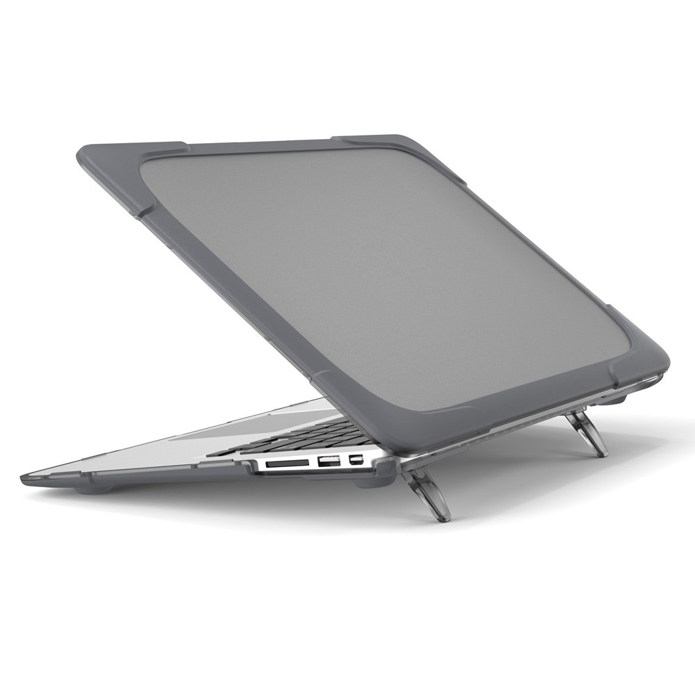 Kickstand See-through Full Protection PC TPU Laptop Case for Macbook Air 13.3 Inch - Grey-7