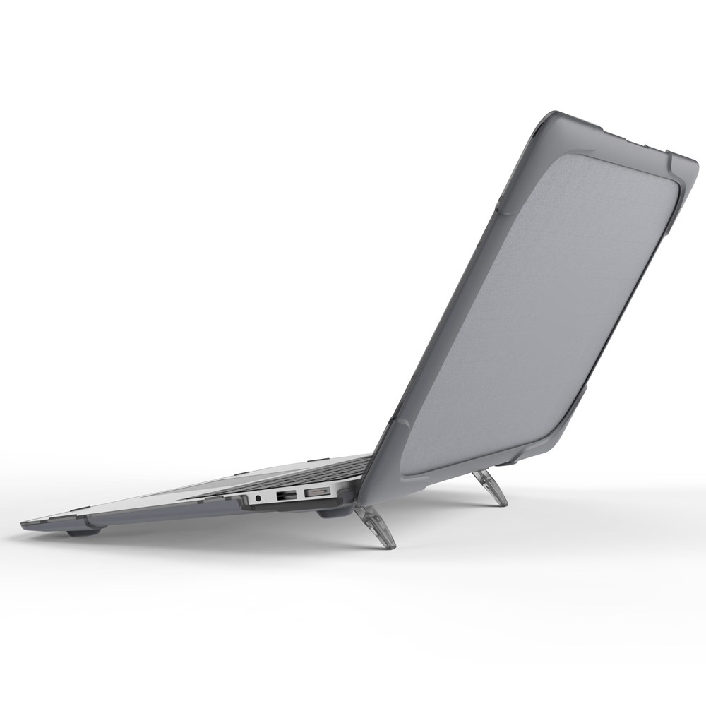 Kickstand See-through Full Protection PC TPU Laptop Case for Macbook Air 13.3 Inch - Grey-8