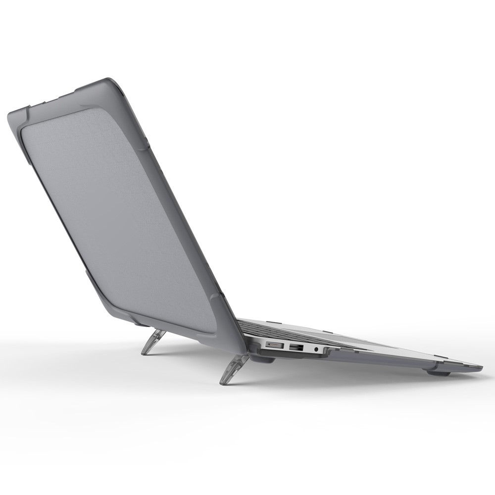 Kickstand See-through Full Protection PC TPU Laptop Case for Macbook Air 13.3 Inch - Grey-9
