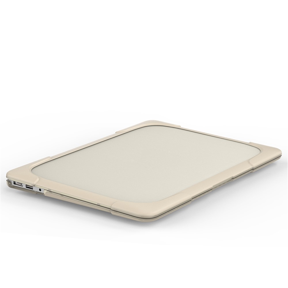 Kickstand ver-a través de la PC TPU snap-on caso de la cubierta para el aire macbook 13,3 pulgadas - kaki-10