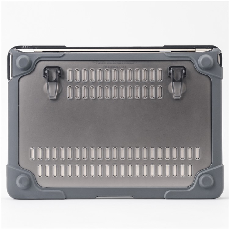 Kickstand See-Thru PC TPU Full Protection Case for MacBook 12-inch with Retina Display (2015) - Grey-10