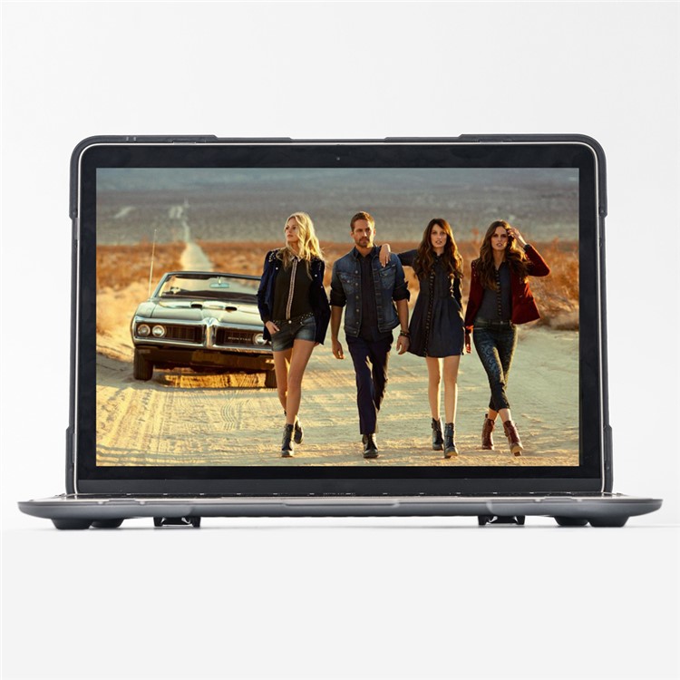 Kickstand See-Thru PC TPU Full Protection Case for MacBook 12-inch with Retina Display (2015) - Grey-8