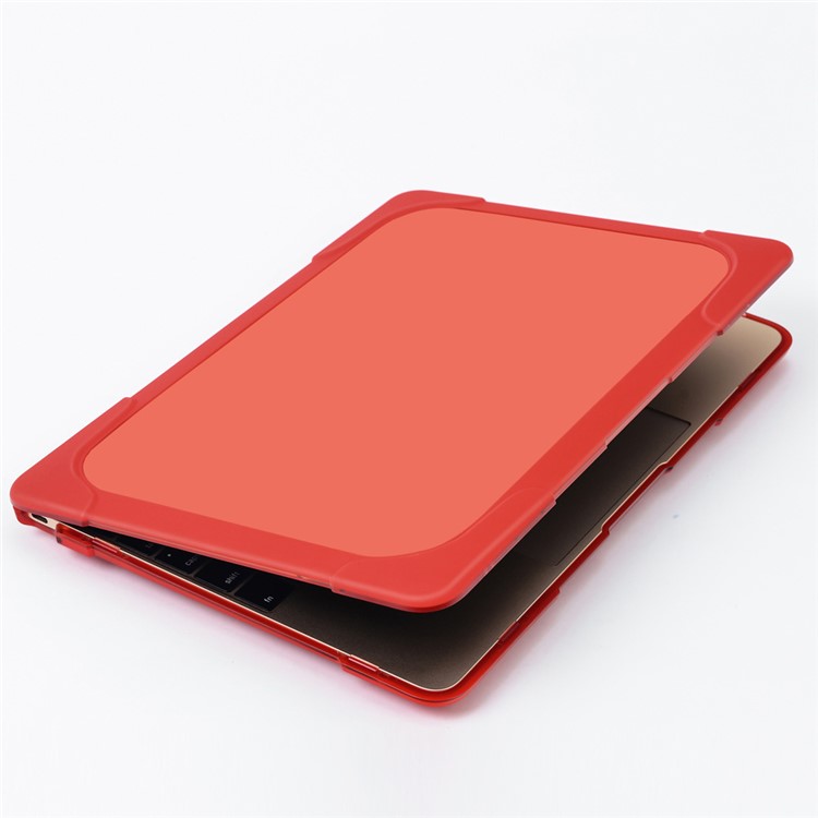 Kickstand See-Par le devant et le dos PC TPU Housse pour ordinateur portable pour MacBook 12-Inch with Retina Display(2015) - rouge-19