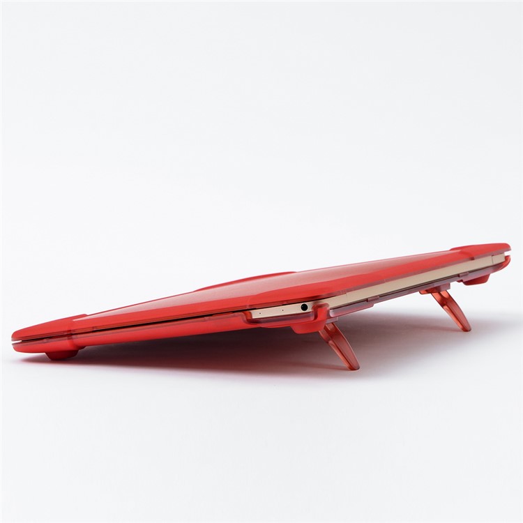 Kickstand See-Par le devant et le dos PC TPU Housse pour ordinateur portable pour MacBook 12-Inch with Retina Display(2015) - rouge-5