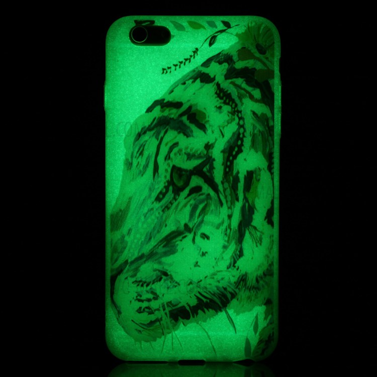 Luminous Glow Back TPU Gel Cover for iPhone 6s Plus / 6 Plus - Tiger Pattern Printing-2