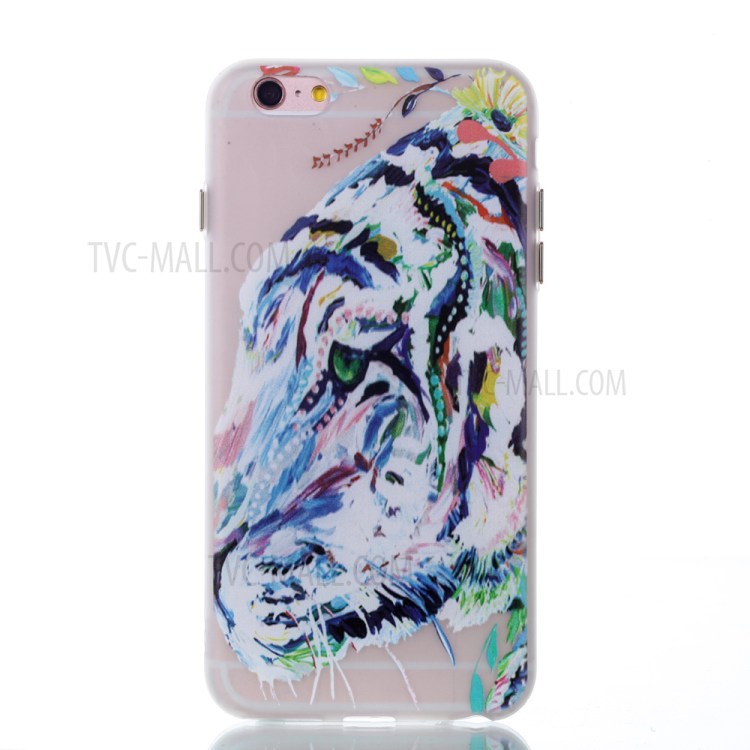 Luminous Glow Back TPU Gel Cover for iPhone 6s Plus / 6 Plus - Tiger Pattern Printing-3