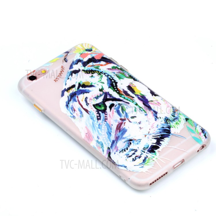 Luminous Glow Back TPU Gel Cover for iPhone 6s Plus / 6 Plus - Tiger Pattern Printing-4
