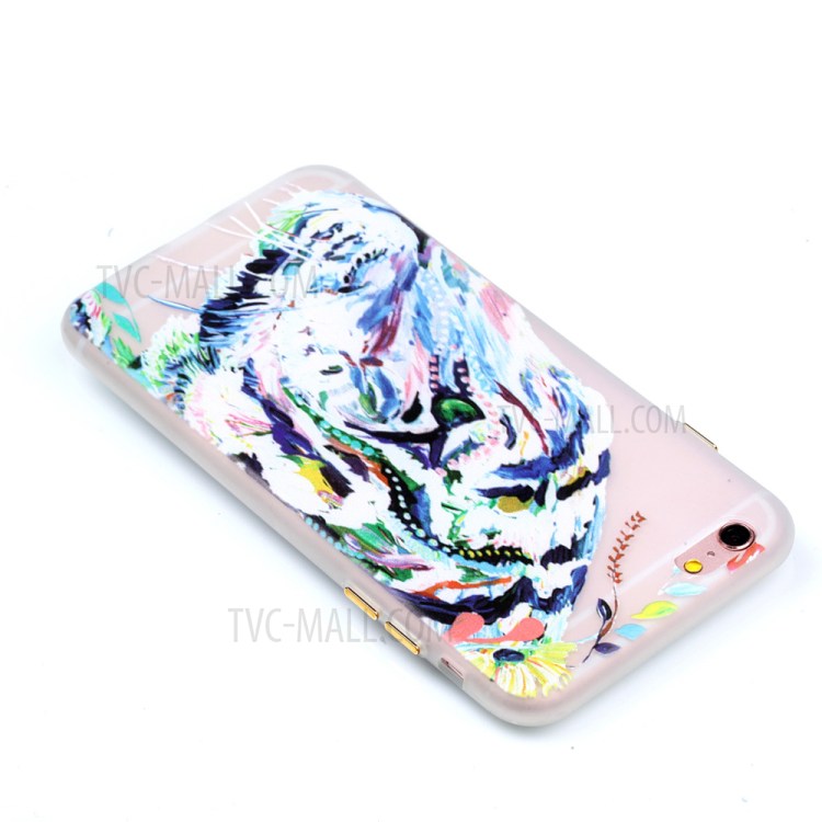 Luminous Glow Back TPU Gel Cover for iPhone 6s Plus / 6 Plus - Tiger Pattern Printing-5