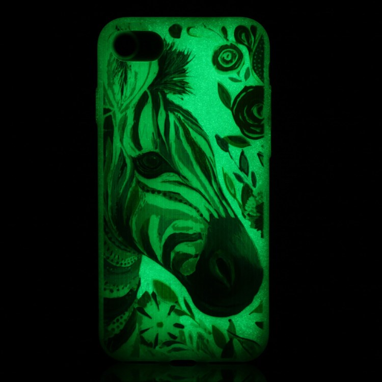 Noctilucent Matte TPU Mobile Phone Shell for iPhone 7 4.7 2016 - Horse Pattern Printing-2