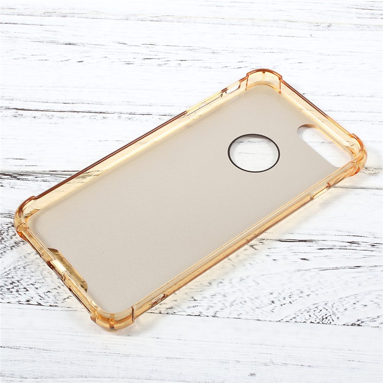 For iPhone 7 Plus Mirror Surface Anti-scratch PC + Anti-yellowing Bayer 3695 TPU Hybrid Case - Gold Edges / Gold-3