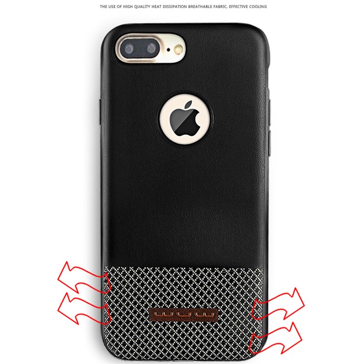WUW for iPhone 7 Trendy Splicing Mobile Phone Accessory Cover Casing (Leather + Fabric + TPU)-9