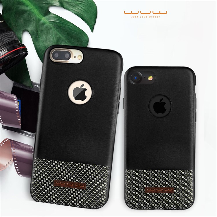 WUW Trendy Splicing Mobile Phone Case for iPhone 7 Plus (Leather + Fabric + TPU)-1