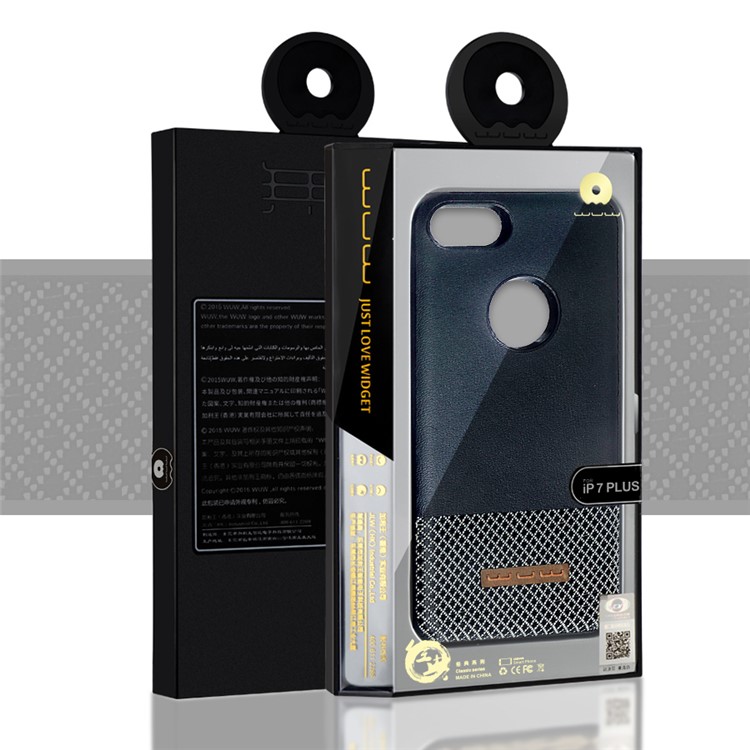 WUW Trendy Splicing Mobile Phone Case for iPhone 7 Plus (Leather + Fabric + TPU)-10