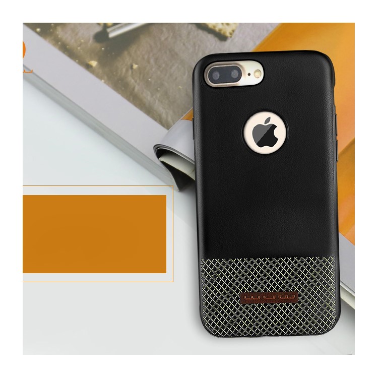 WUW Trendy Splicing Mobile Phone Case for iPhone 7 Plus (Leather + Fabric + TPU)-3