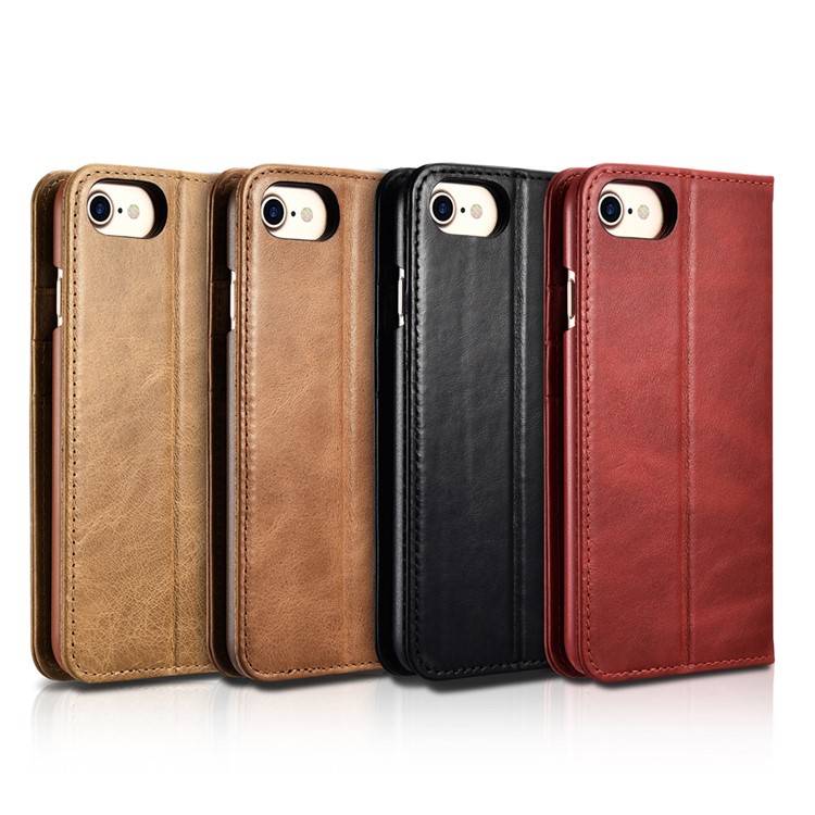 XOOMZ Genuine Leather Wallet Stand Cellphone Case for iPhone 7 4.7 inch - Black-2