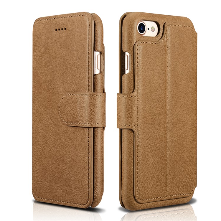 

XOOMZ Flip Genuine Leather Wallet Stand Cellphone Case for iPhone 7 4.7 inch - Brown, iPhone 7