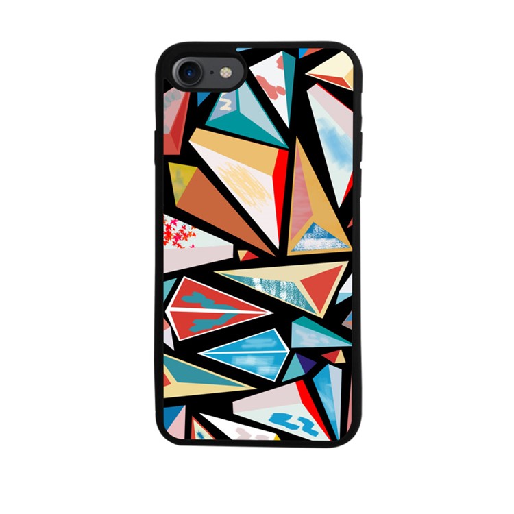 Pattern Printing Glossy Flexible Cell Phone Case (TPU) for iPhone 7 4.7 inch - Irregular Triangular Pattern-1