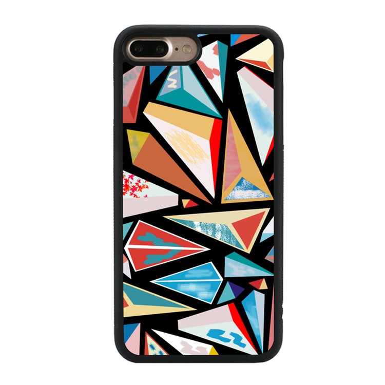 Pattern Printing Glossy Flexible Cell Phone Case (TPU) for iPhone 7 Plus - Irregular Triangular Pattern-1