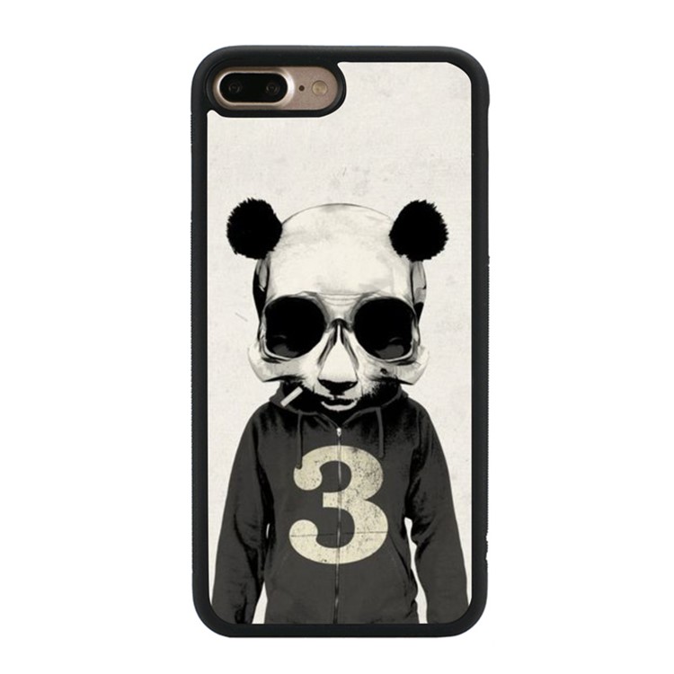 Patterned Soft TPU Mobile Case for iPhone Plus 5.5 Inch - Panda in Sunglasses Smoking-1