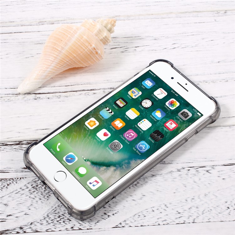 For iPhone 7 4.7 Scratch-proof PC + Anti-yellowing Bayer 3695 TPU Phone Case - Transparent Black-2