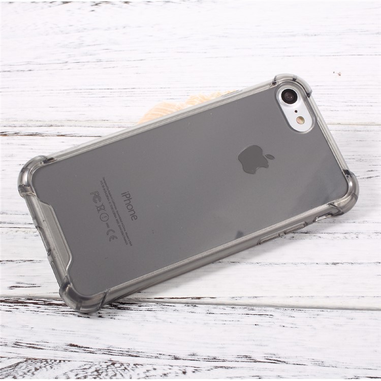For iPhone 7 4.7 Scratch-proof PC + Anti-yellowing Bayer 3695 TPU Phone Case - Transparent Black-3