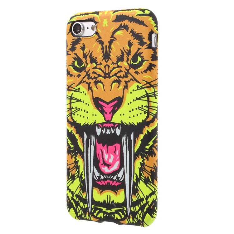 Patterned Noctilucent Glow TPU Case for iPhone 7 4.7 inch - Tiger with Long Tooth / Yellow & Orange-2