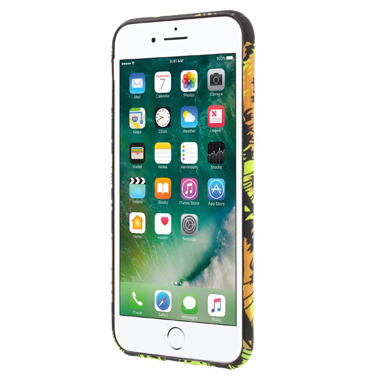 Patterned Noctilucent Glow TPU Case for iPhone 7 4.7 inch - Tiger with Long Tooth / Yellow & Orange-3