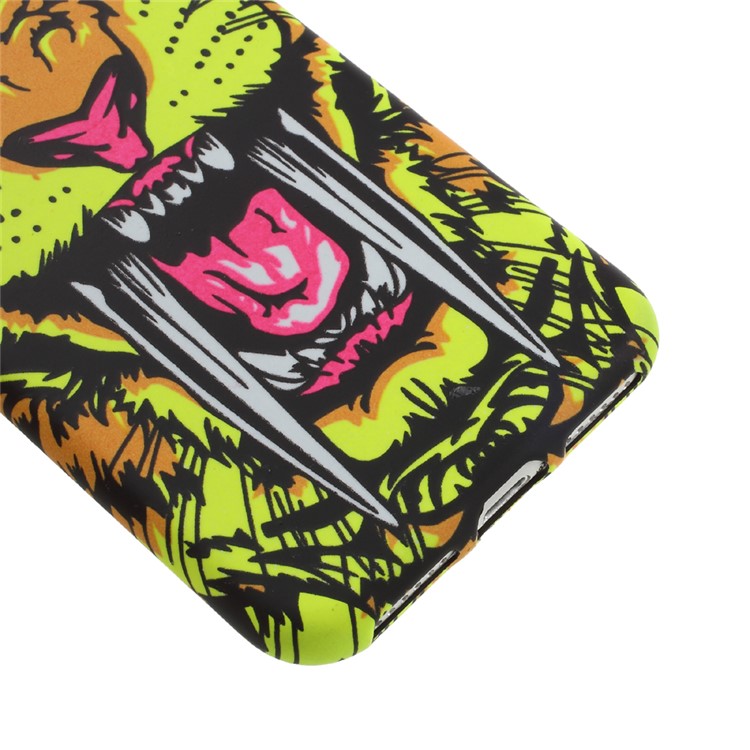 Patterned Noctilucent Glow TPU Case for iPhone 7 4.7 inch - Tiger with Long Tooth / Yellow & Orange-5