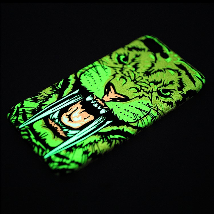 Patterned Noctilucent Glow TPU Case for iPhone 7 4.7 inch - Tiger with Long Tooth / Yellow & Orange-7