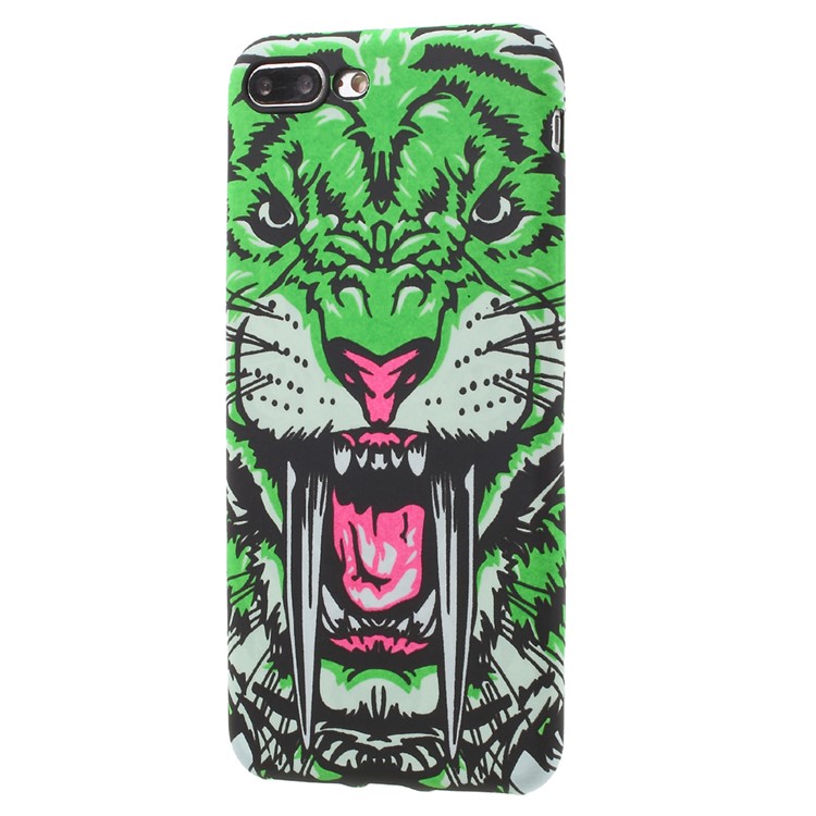 Noctilucent Glow in the Dark TPU Case for iPhone 7 Plus 5.5 - Tiger with Long Tooth / Green-2