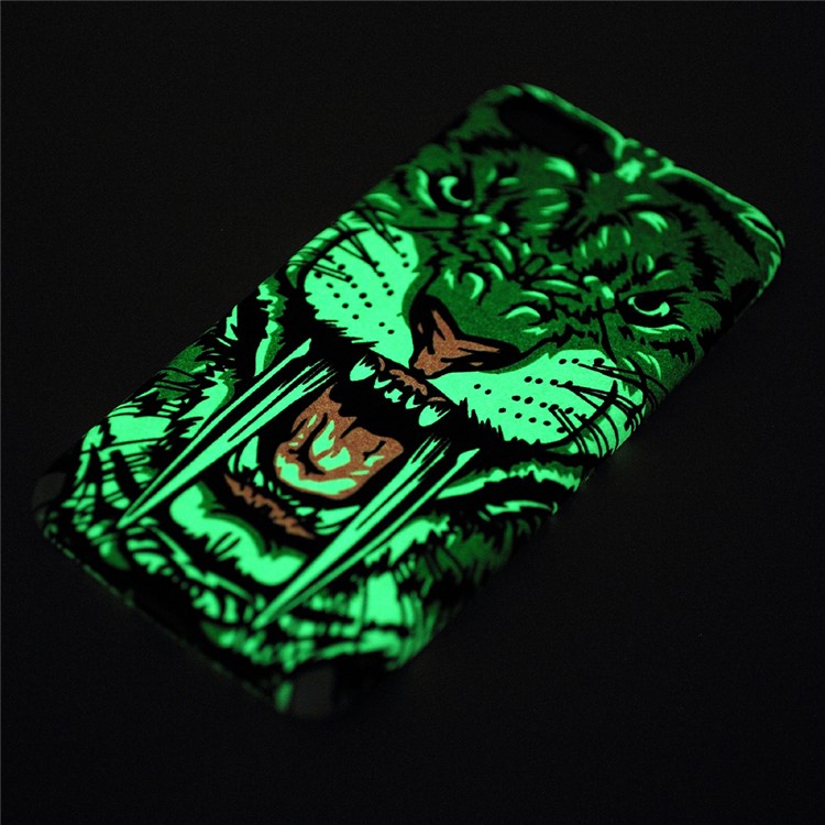 Noctilucent Glow in the Dark TPU Case for iPhone 7 Plus 5.5 - Tiger with Long Tooth / Green-7