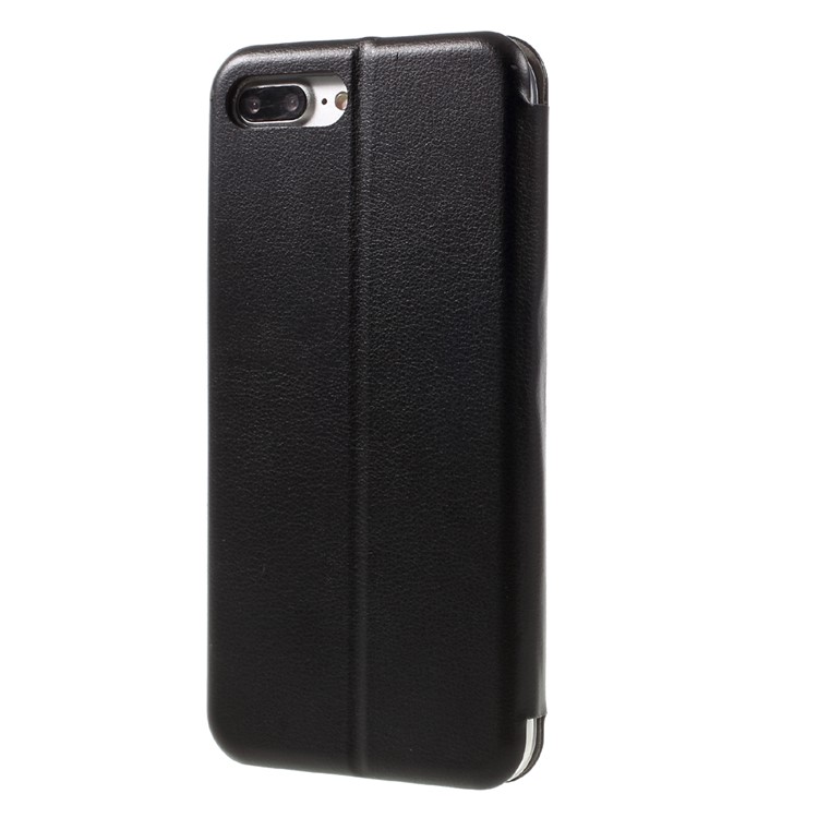 Auto-absorbed Shell Style Dual View Window Leather Case for iPhone 7 Plus 5.5 - Black-2