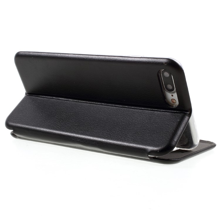 Auto-absorbed Shell Style Dual View Window Leather Case for iPhone 7 Plus 5.5 - Black-5