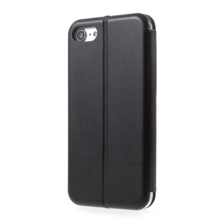 For iPhone 7 4.7 Auto-absorbed Shell Style Dual View Window Leather Case Stand - Black-3