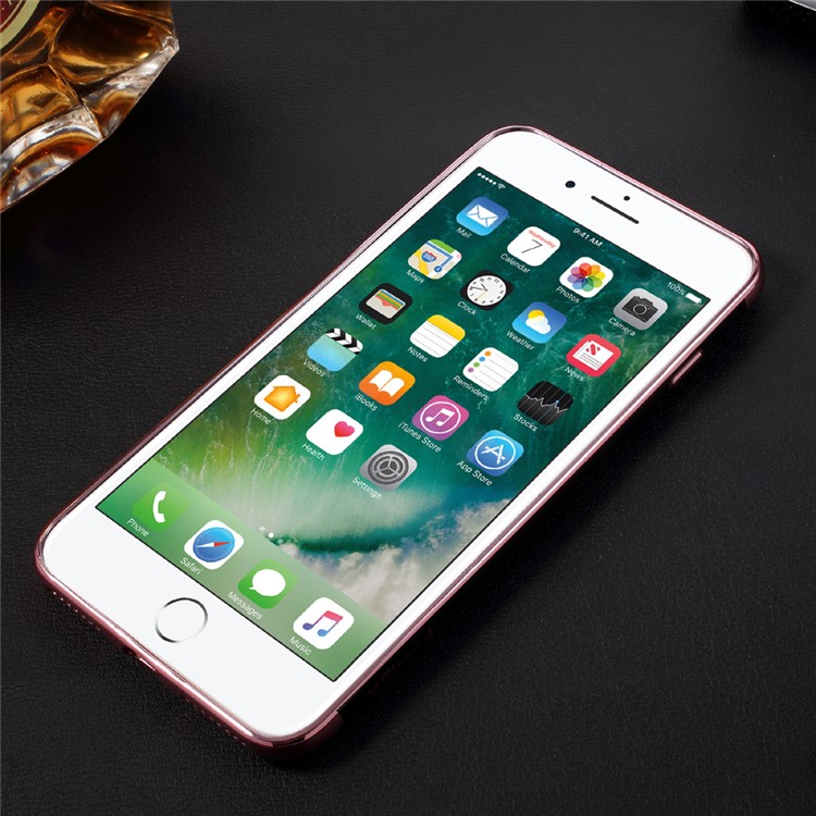 X-FITTED Plating Glossy Soft TPU Mobile Casing for iPhone 7 Plus 2016 - Rose Gold-10