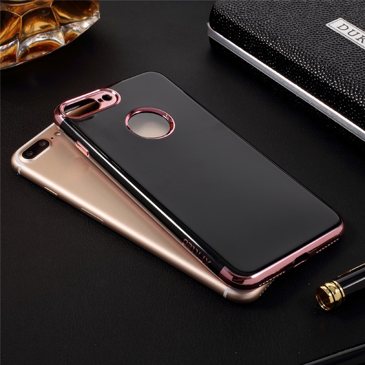 X-FITTED Plating Glossy Soft TPU Mobile Casing for iPhone 7 Plus 2016 - Rose Gold-12