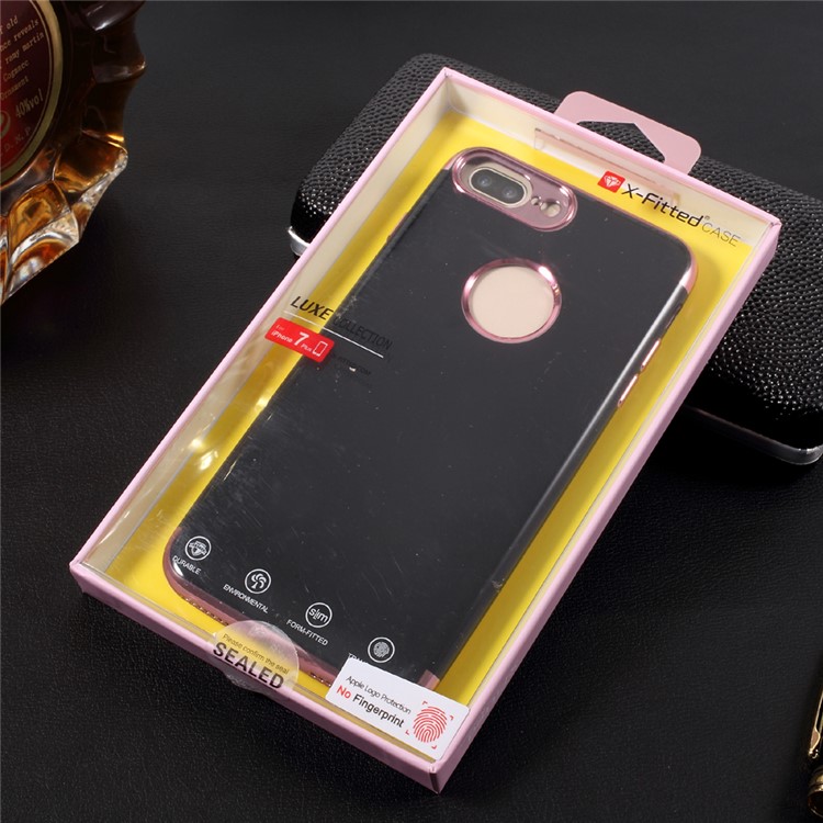 X-FITTED Plating Glossy Soft TPU Mobile Casing for iPhone 7 Plus 2016 - Rose Gold-15