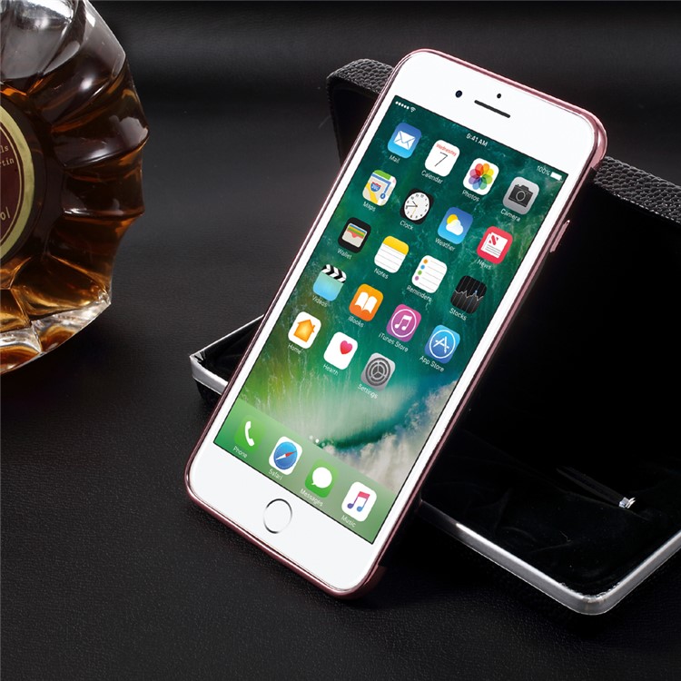 X-FITTED Plating Glossy Soft TPU Mobile Casing for iPhone 7 Plus 2016 - Rose Gold-3