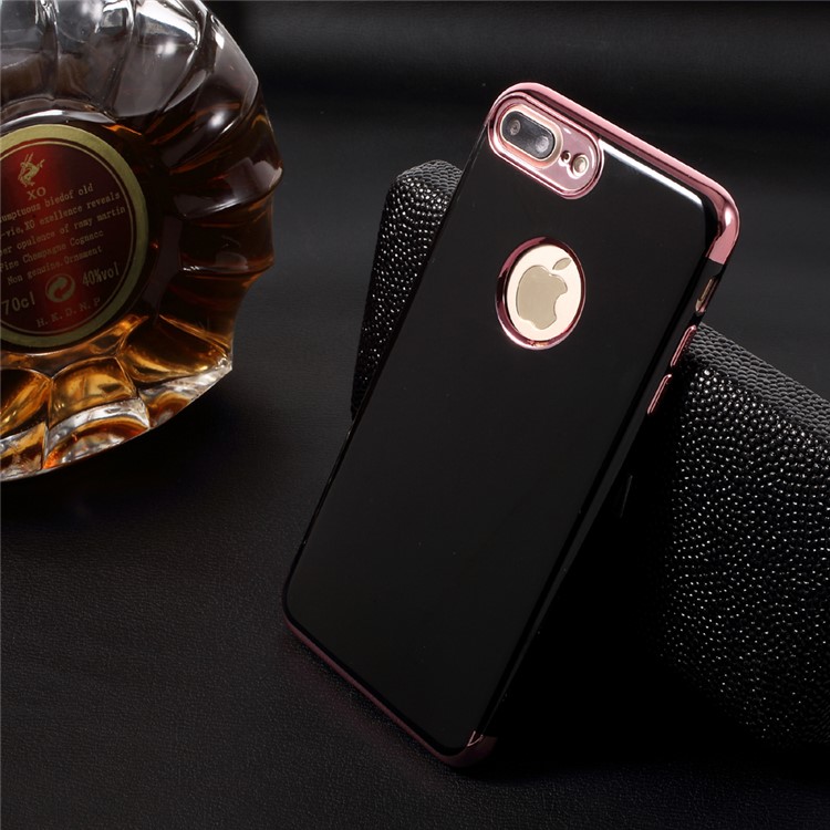 X-FITTED Plating Glossy Soft TPU Mobile Casing for iPhone 7 Plus 2016 - Rose Gold-4