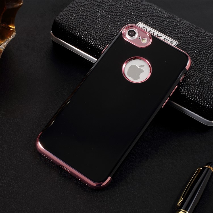 X-FITTED Plating Glossy Soft TPU Mobile Cover for iPhone 7 4.7 inch - Rose Gold-1