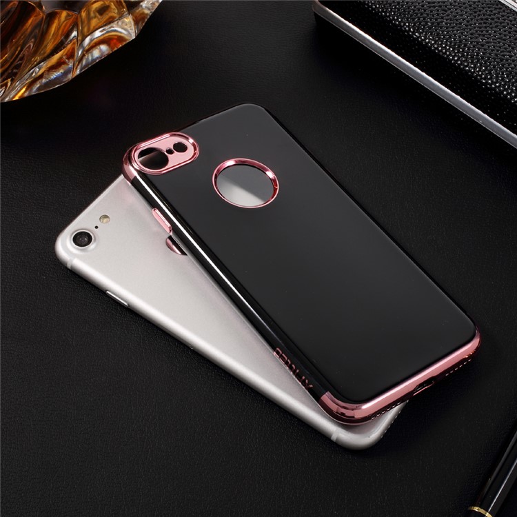 X-FITTED Plating Glossy Soft TPU Mobile Cover for iPhone 7 4.7 inch - Rose Gold-13
