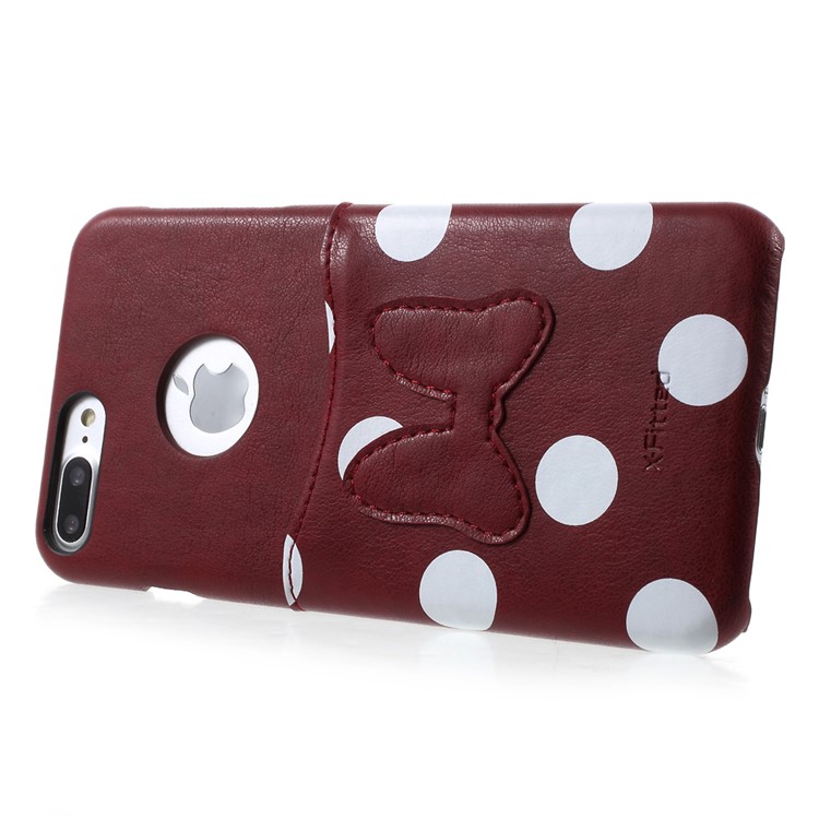 X-FITTED Fashion Pattern Card Slot Phone Cover for iPhone 7 Plus 5.5 inch - Dots and Bowknot-4