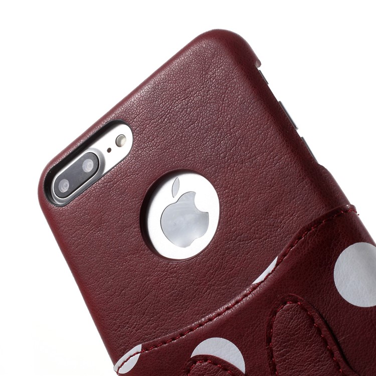 X-FITTED Fashion Pattern Card Slot Phone Cover for iPhone 7 Plus 5.5 inch - Dots and Bowknot-6