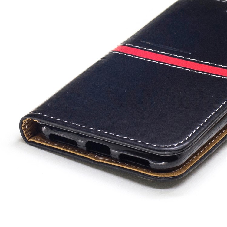 For iPhone 7 4.7 inch Wallet Stand Graceful Series Stitching Leather Case Accessory - Black-5