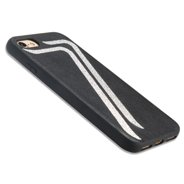 KLD for iPhone 7 4.7 Inch Anti-scratch Cell Phone Case Cover (Leather Skin + TPU) - Black-3