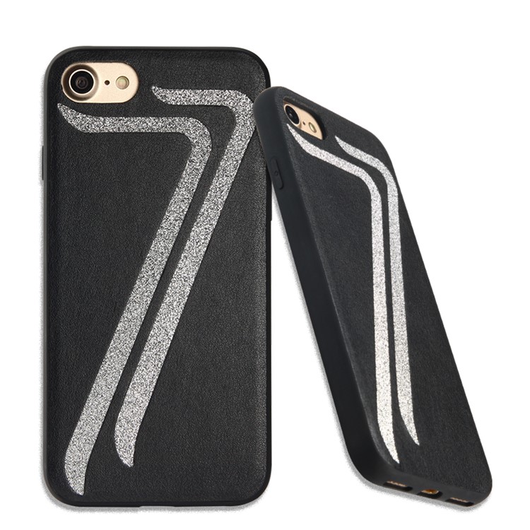 KLD for iPhone 7 4.7 Inch Anti-scratch Cell Phone Case Cover (Leather Skin + TPU) - Black-4